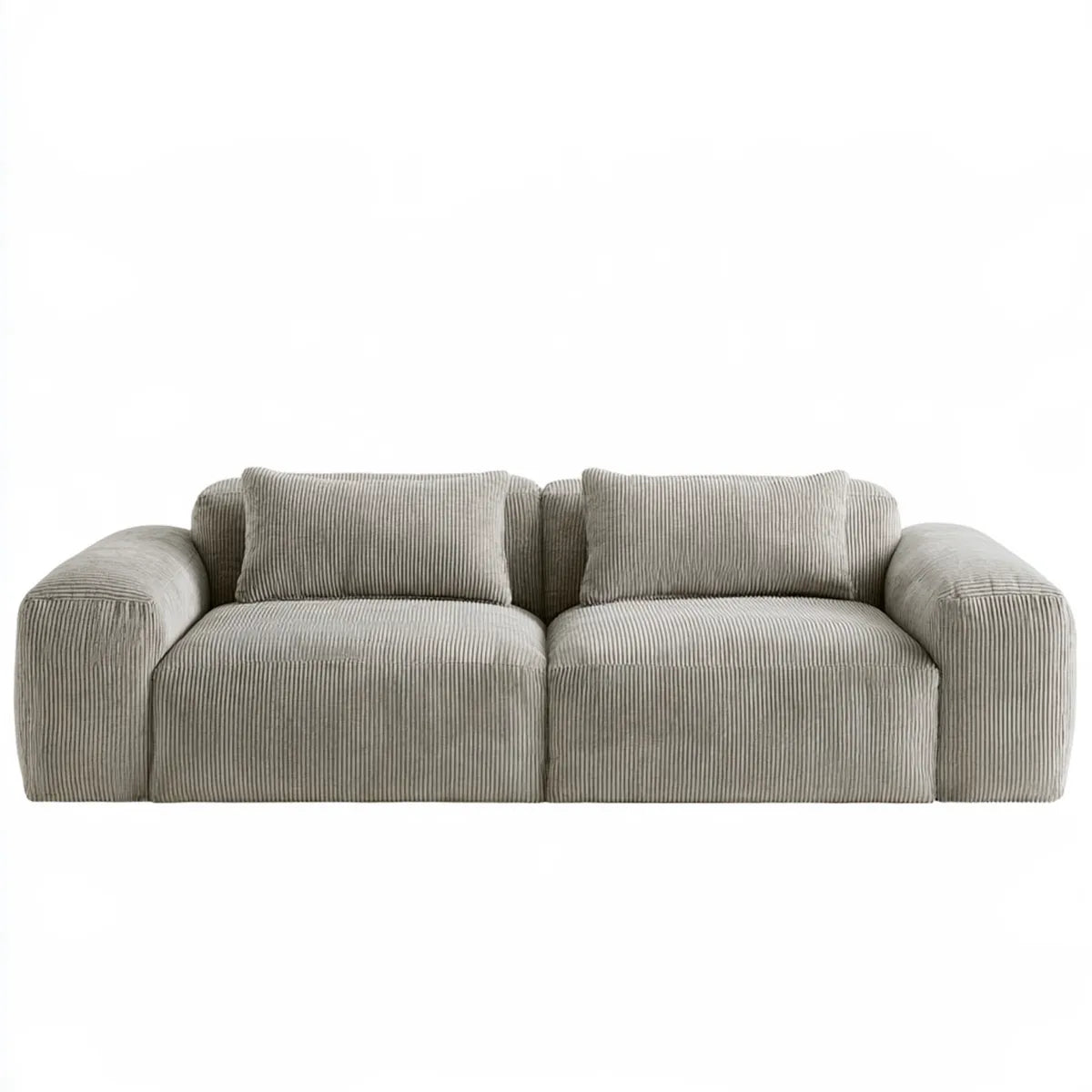 2-Seat Beige Polyester Corduroy Loveseat Sofa, 70.9 x 35.4 x 31.5 in
