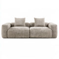 2-Seat Polyester Corduroy Upholstered Sofa, 90 x 40 x 30 in, Beige