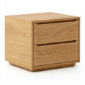 Natural Oak Veneer Engineered Wood 2-Drawer Nightstand, 20 x 16 x 20 in