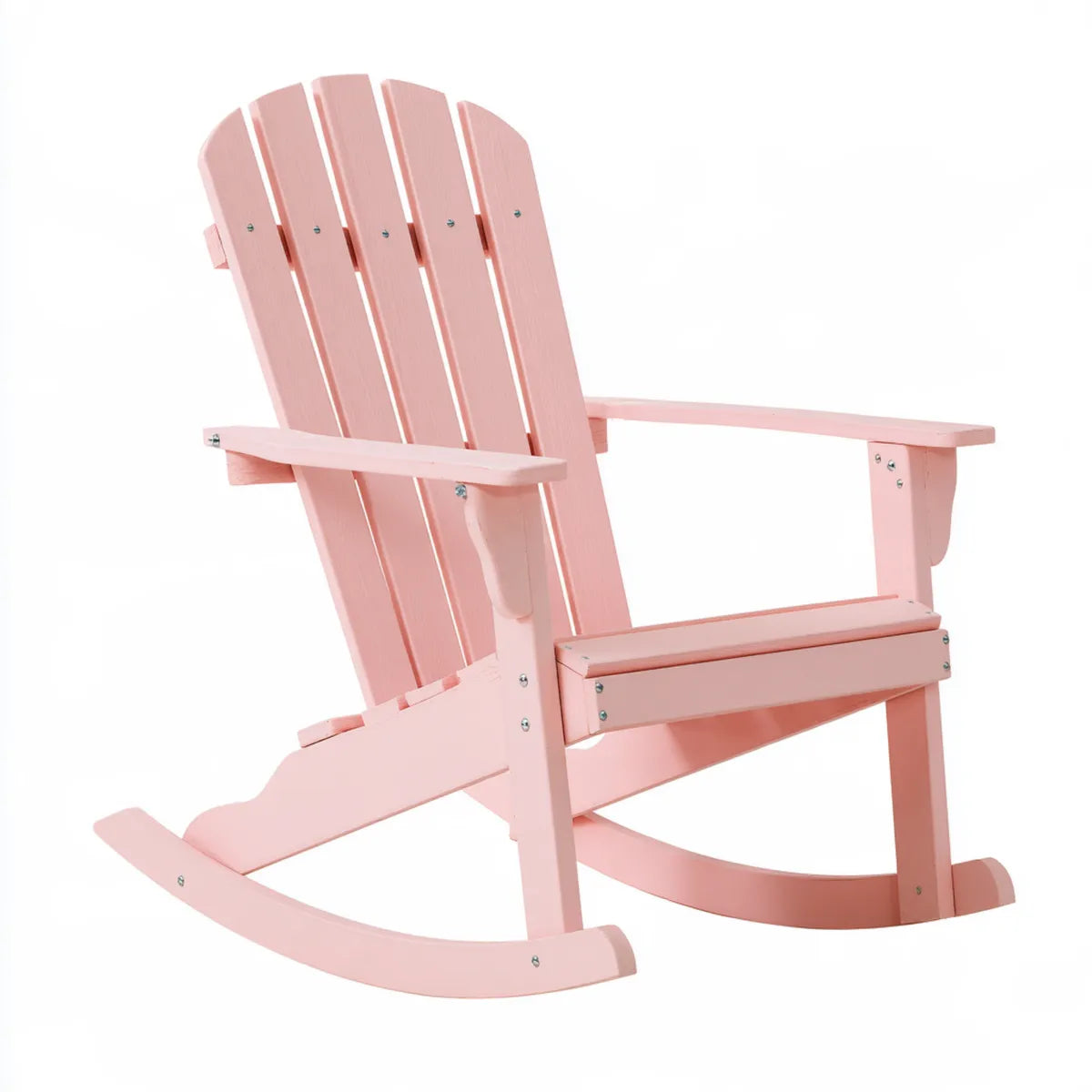 Outdoor Adirondack Rocking Chair Pink Solid Wood, 34.3 x 27.2 x 36.2 in