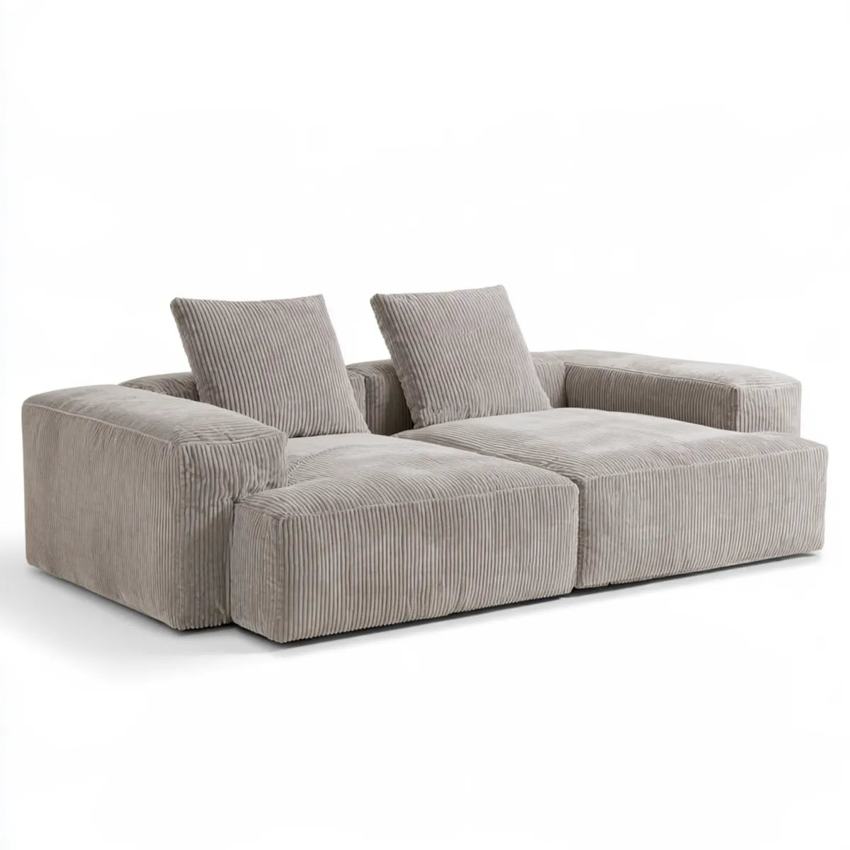 2-Seat Corduroy Loveseat Sofa, 88 x 43 x 31 in, Beige